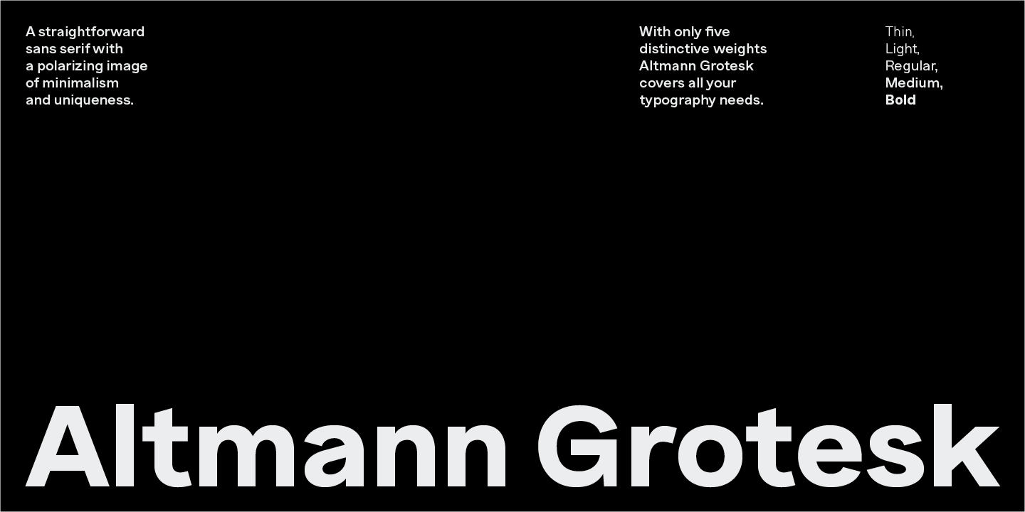 Ejemplo de fuente Altmann Grotesk #1